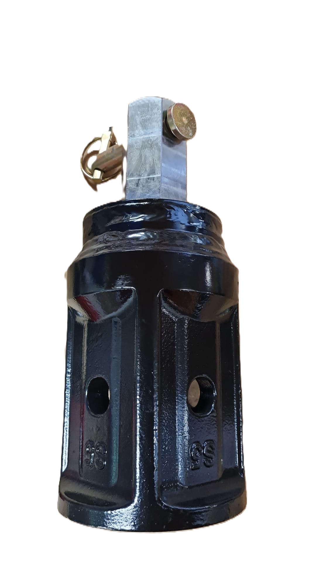 Adaptor, 75mm Square Female to 2″ Hex Male